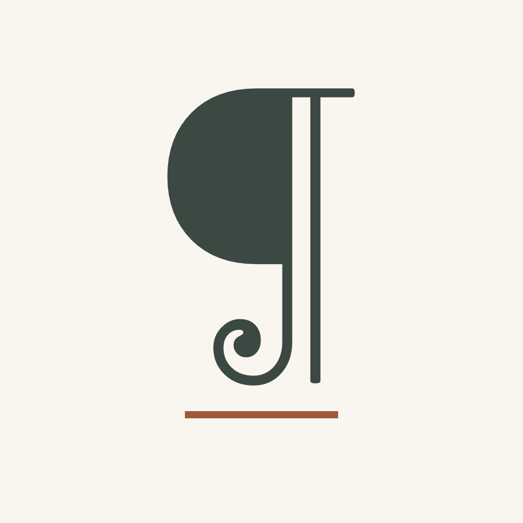 A Life in Prose app icon: a curled paragraph mark.